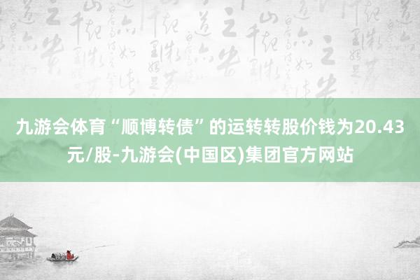 九游会体育“顺博转债”的运转转股价钱为20.43元/股-九游会(中国区)集团官方网站